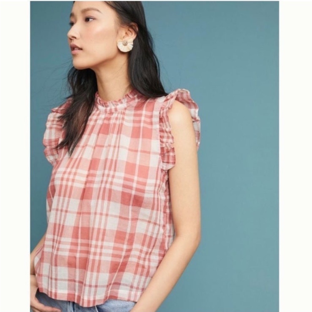 Isabella Sinclair ruffle plaid top